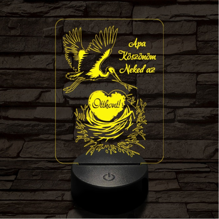 Apa otthont teremt 7 színű 3D led lámpa