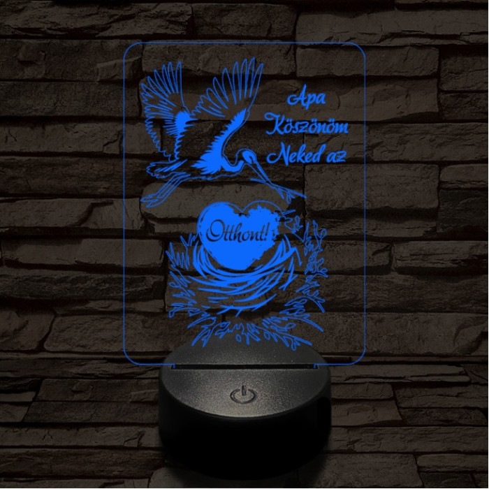 Apa otthont teremt 7 színű 3D led lámpa