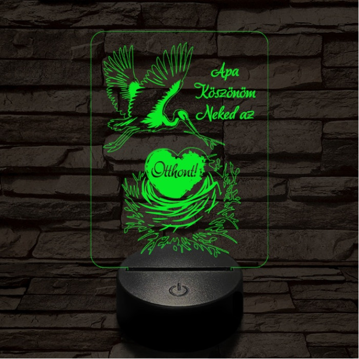 Apa otthont teremt 7 színű 3D led lámpa