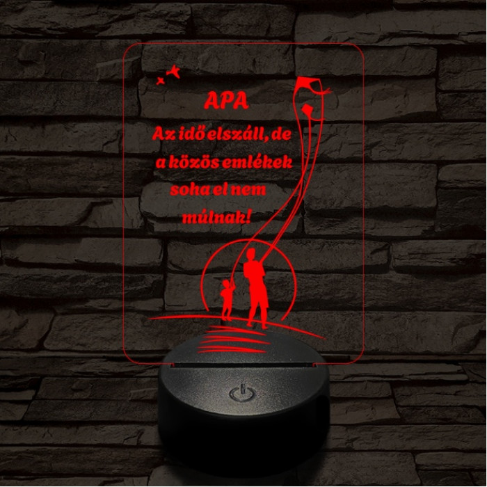Apás emlékek 7 színű 3D led lámpa