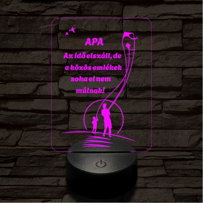 Apás emlékek 7 színű 3D led lámpa