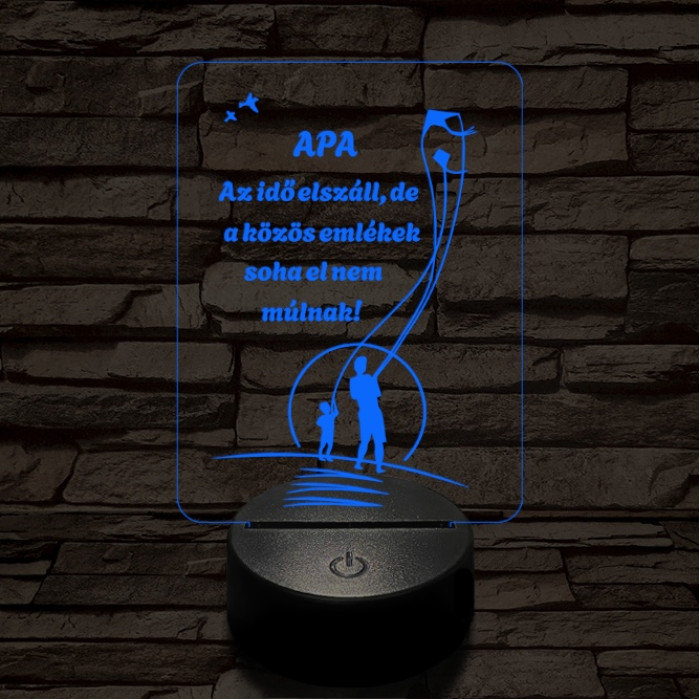 Apás emlékek 7 színű 3D led lámpa