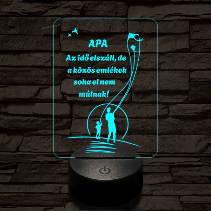 Apás emlékek 7 színű 3D led lámpa