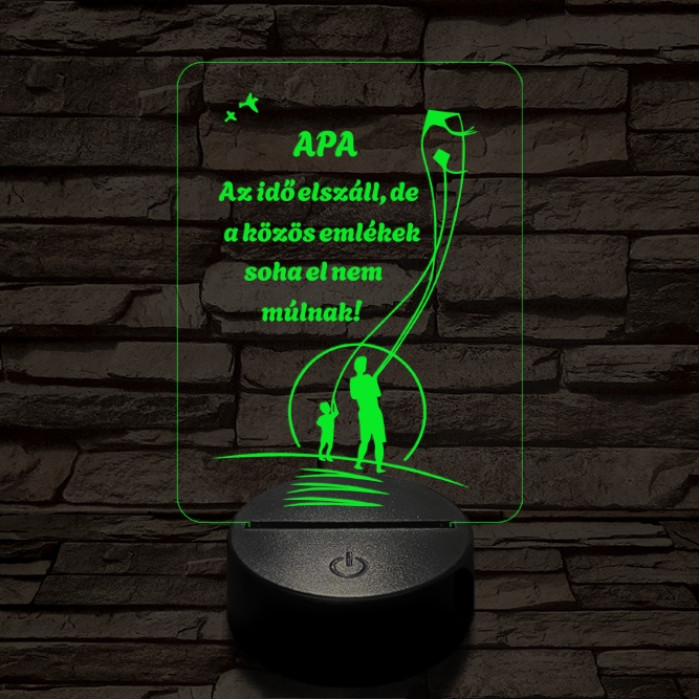 Apás emlékek 7 színű 3D led lámpa