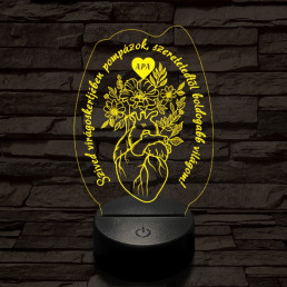 Apai szív kertje 7 színű 3D led lámpa