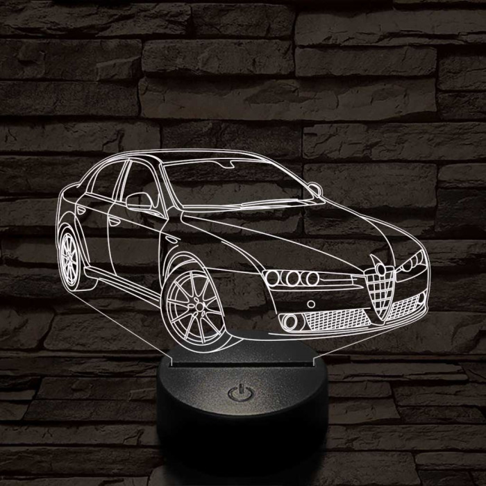 Alfa Romeo 159 autó 7 színű 3D led lámpa