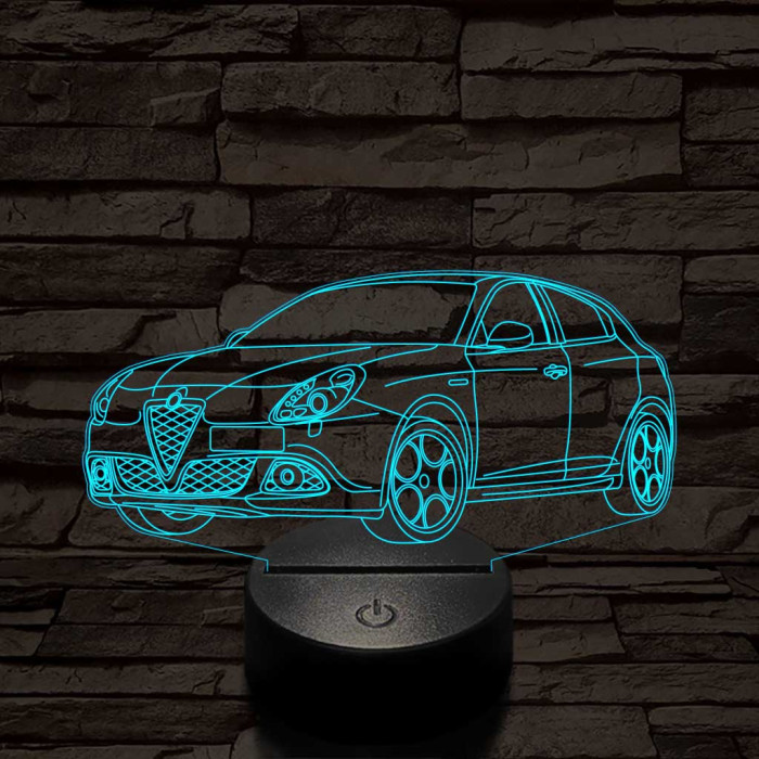 Alfa Romeo Giulietta autó 7 színű 3D led lámpa