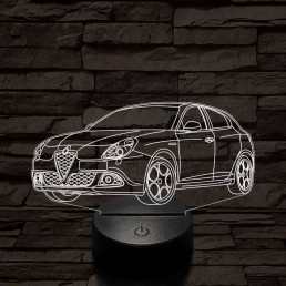 Alfa Romeo Giulietta autó 7 színű 3D led lámpa