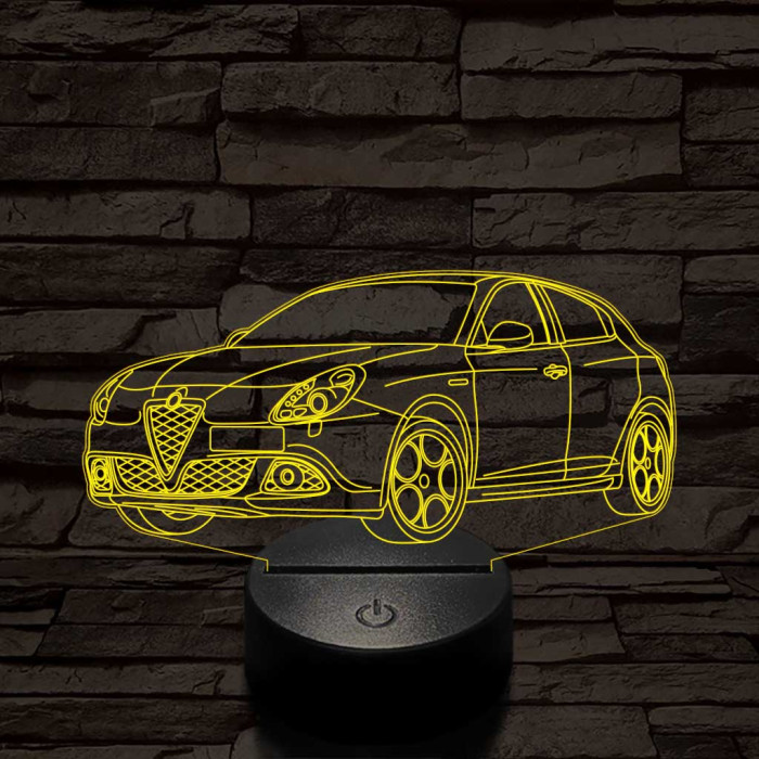 Alfa Romeo Giulietta autó 7 színű 3D led lámpa