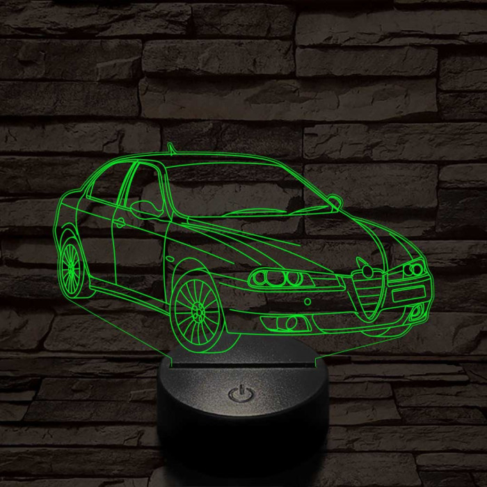 Alfa Romeo 156 autó 7 színű 3D led lámpa
