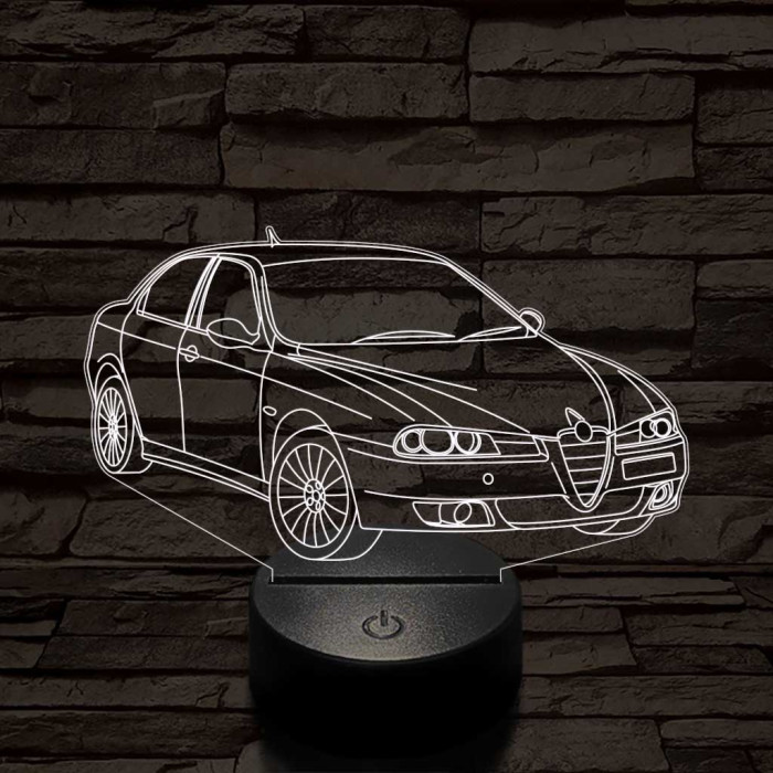 Alfa Romeo 156 autó 7 színű 3D led lámpa