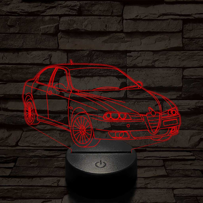 Alfa Romeo 156 autó 7 színű 3D led lámpa