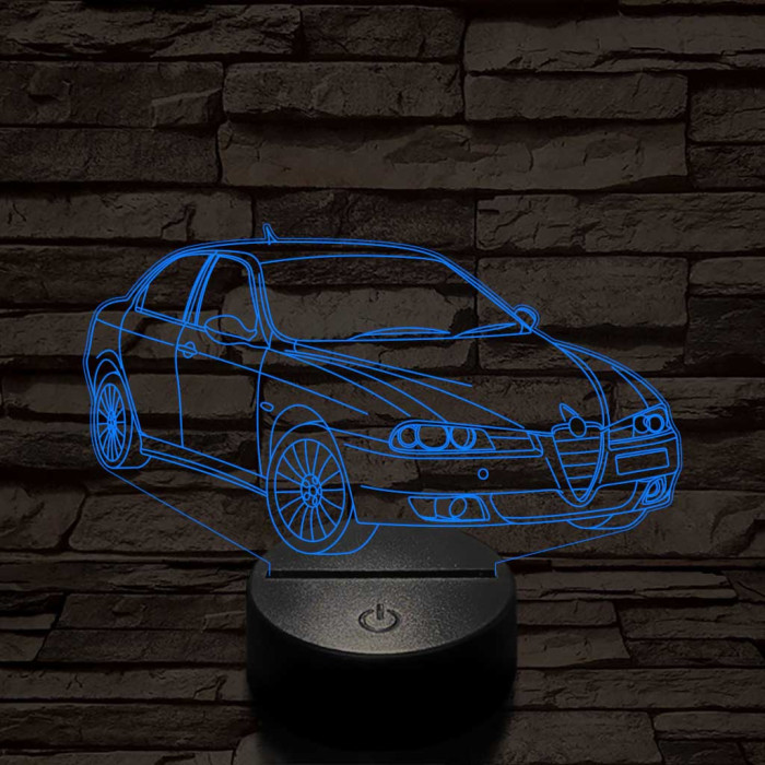 Alfa Romeo 156 autó 7 színű 3D led lámpa