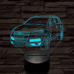 Audi Q7 autó 7 színű 3D led lámpa