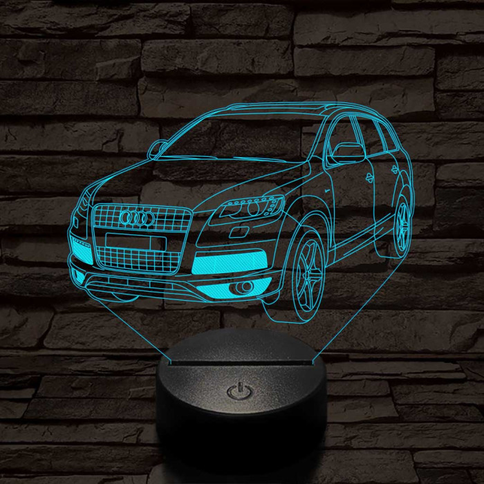 Audi Q7 autó 7 színű 3D led lámpa