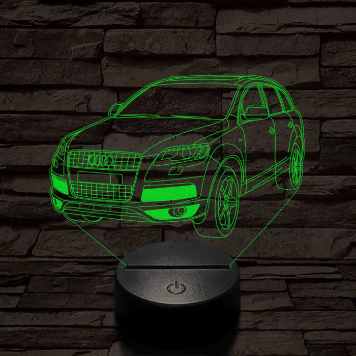 Audi Q7 autó 7 színű 3D led lámpa