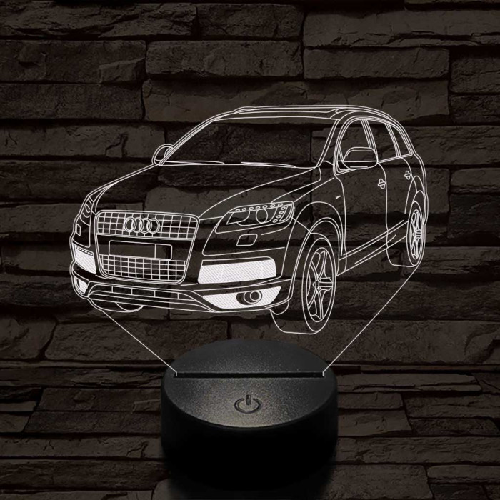 Audi Q7 autó 7 színű 3D led lámpa