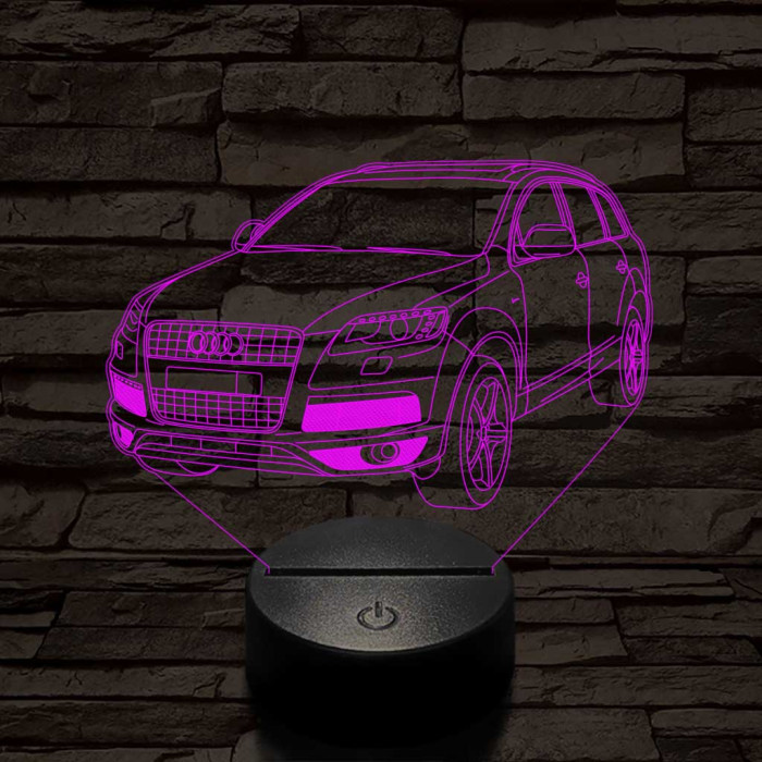 Audi Q7 autó 7 színű 3D led lámpa