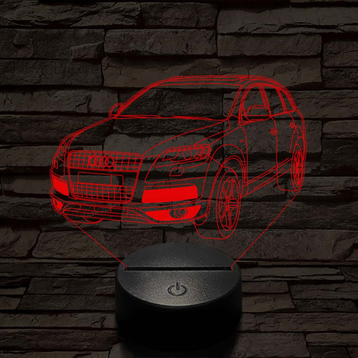Audi Q7 autó 7 színű 3D led lámpa