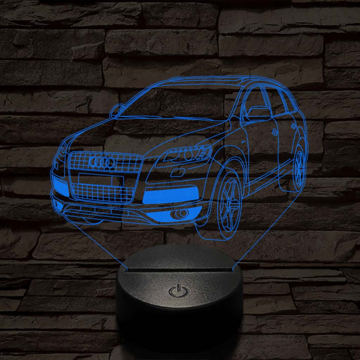 Audi Q7 autó 7 színű 3D led lámpa
