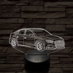 Audi TT autó 7 színű 3D led lámpa