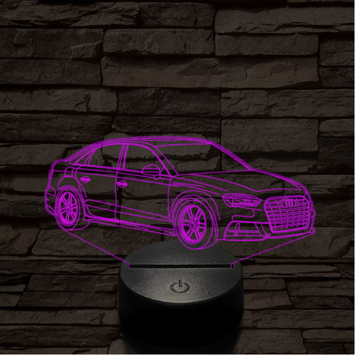 Audi TT autó 7 színű 3D led lámpa