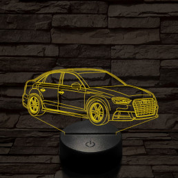 Audi TT autó 7 színű 3D led lámpa