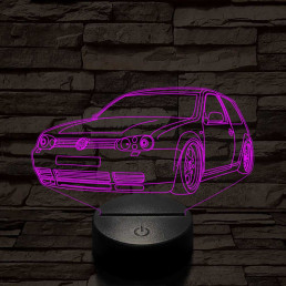 Sportos Volkswagen Golf 6 színű 3D led lámpa
