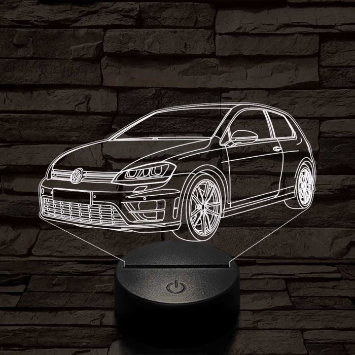 Volkswagen Golf 7, hét színű 3D led lámpa