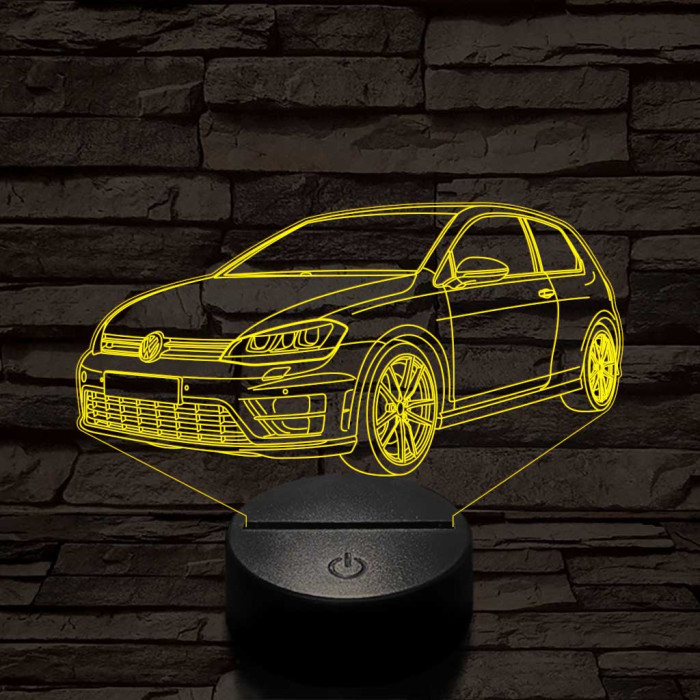 Volkswagen Golf 7, hét színű 3D led lámpa