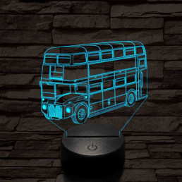 Dupla szintes busz 7 színű 3D led lámpa