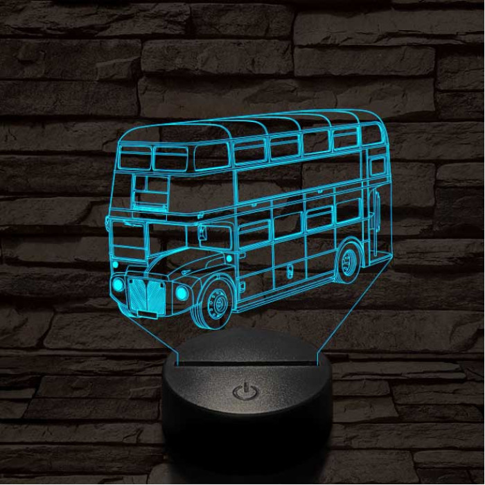Dupla szintes busz 7 színű 3D led lámpa