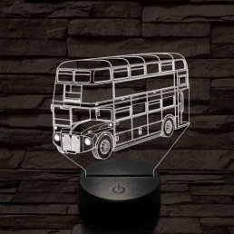 Dupla szintes busz 7 színű 3D led lámpa