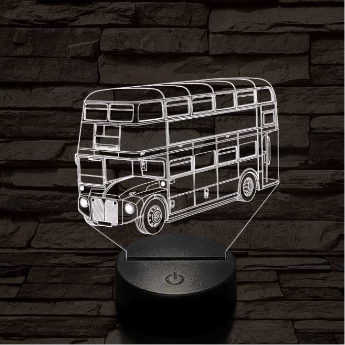 Dupla szintes busz 7 színű 3D led lámpa