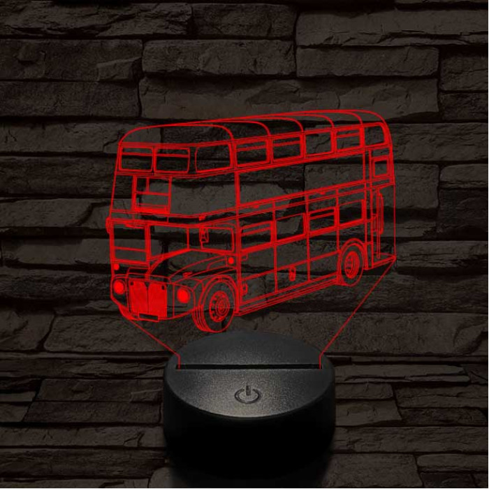 Dupla szintes busz 7 színű 3D led lámpa