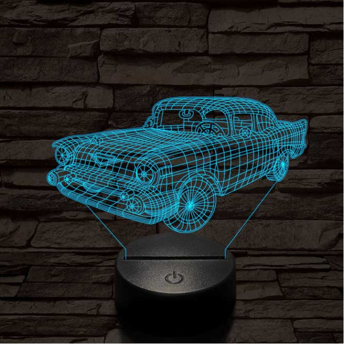 1958 Chevrolet Impala 7 színű 3D led lámpa
