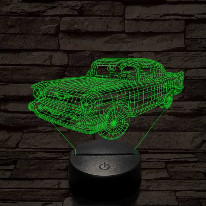 1958 Chevrolet Impala 7 színű 3D led lámpa