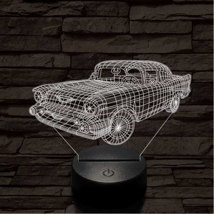 1958 Chevrolet Impala 7 színű 3D led lámpa