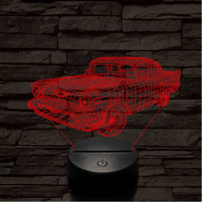 1958 Chevrolet Impala 7 színű 3D led lámpa