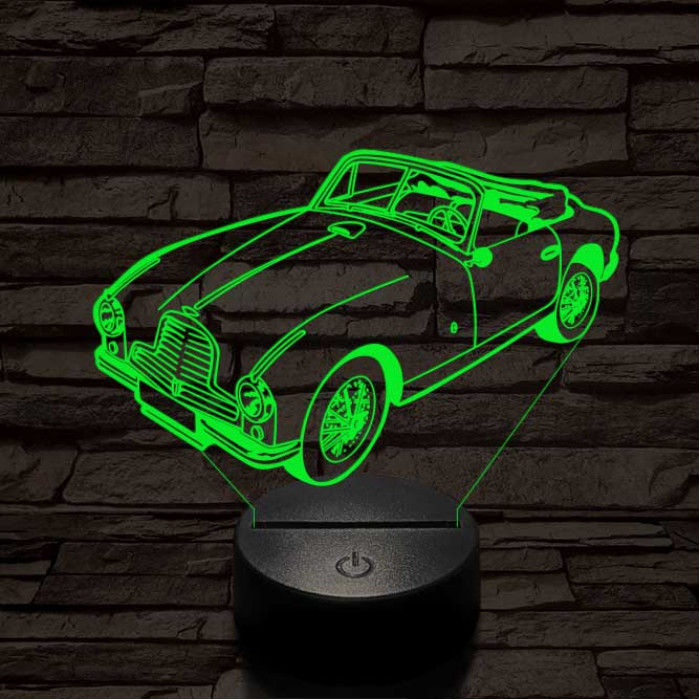 Old timer cabrio 7 színű 3D led lámpa
