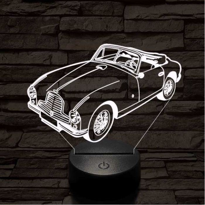 Old timer cabrio 7 színű 3D led lámpa