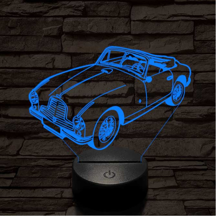 Old timer cabrio 7 színű 3D led lámpa