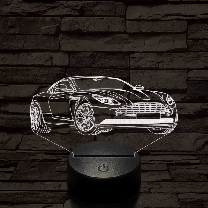 Aston Martin DB11 v12  7 színű 3D led lámpa
