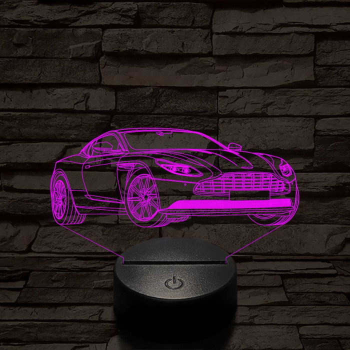Aston Martin DB11 v12  7 színű 3D led lámpa