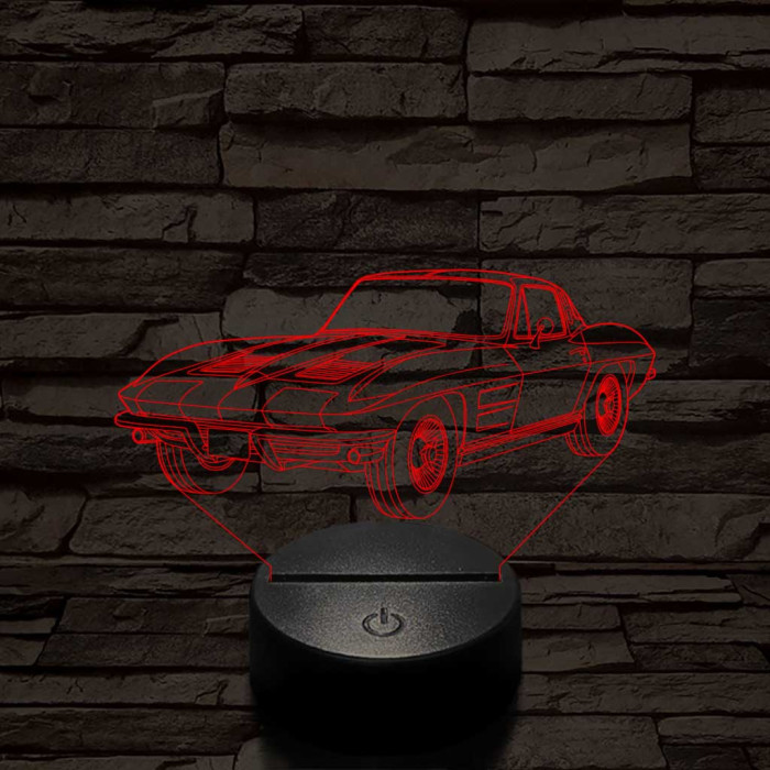 Chevrolet Corvette C2 7 színű 3D led lámpa