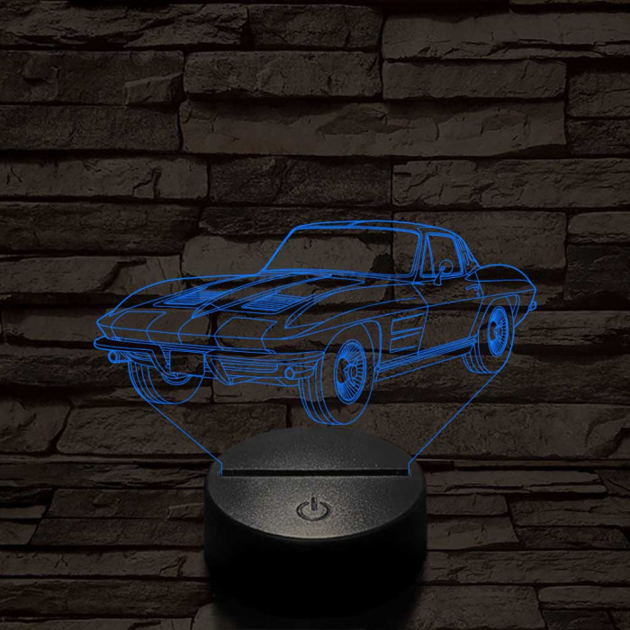 Chevrolet Corvette C2 7 színű 3D led lámpa