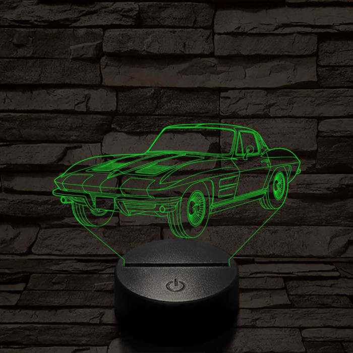 Chevrolet Corvette C2 7 színű 3D led lámpa