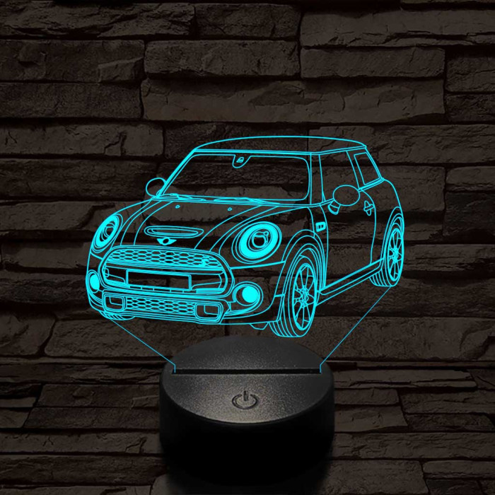 Mini Cooper 2014 7 színű  3D led lámpa