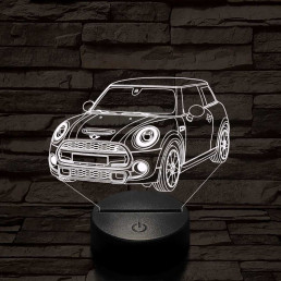 Mini Cooper 2014 7 színű  3D led lámpa