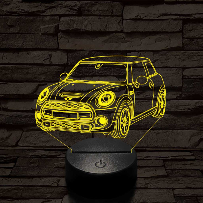 Mini Cooper 2014 7 színű  3D led lámpa